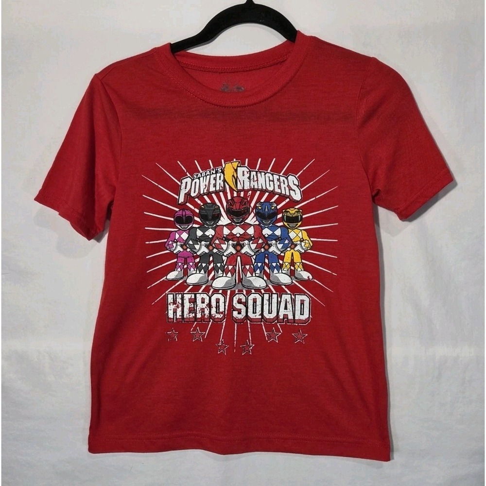 Mighty Morphin Power Rangers Kids 10/12 Red Hero Squad Character T-shirt
